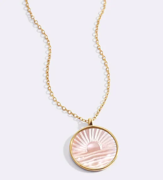 Mother of Pearl Sunrise Pendant Necklace